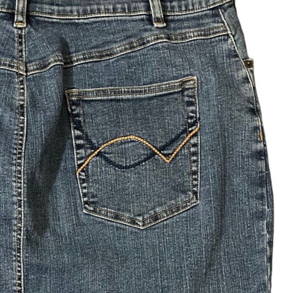 Venezia Womens Size 18 Jean Pencil Skirt Knee Length Medium Wash Pockets Stretch - Picture 5 of 5